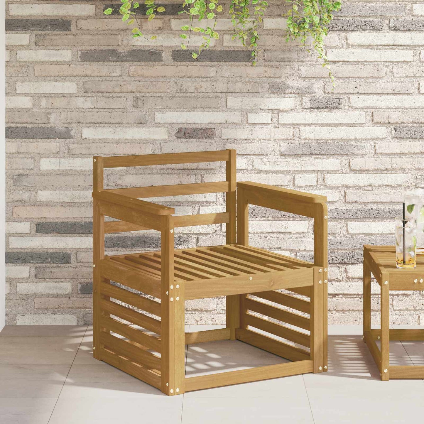 Armrests Module 2 pcs White 59 x 6 x 61 cm Solid Acacia Wood