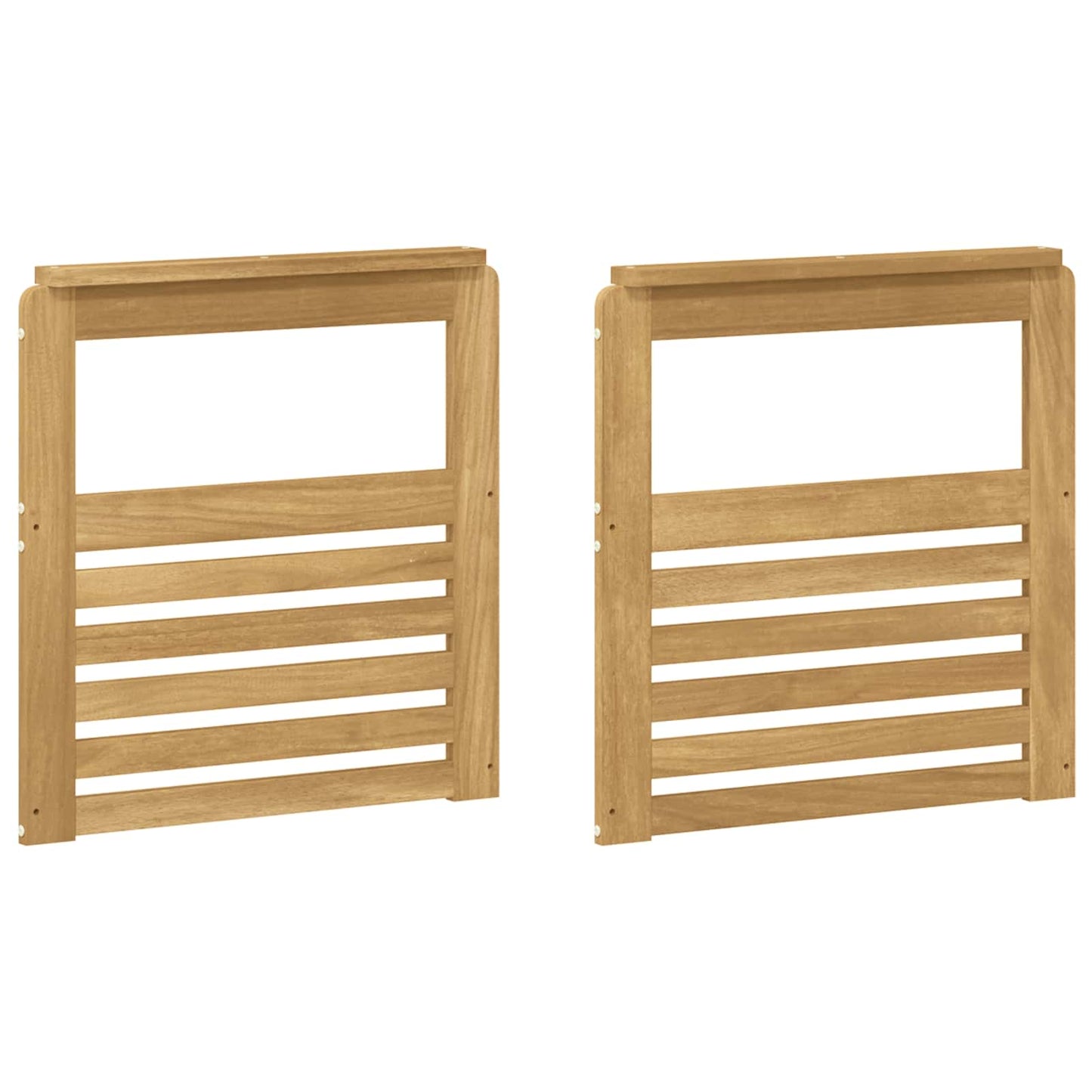 Armrests Module 2 pcs White 59 x 6 x 61 cm Solid Acacia Wood