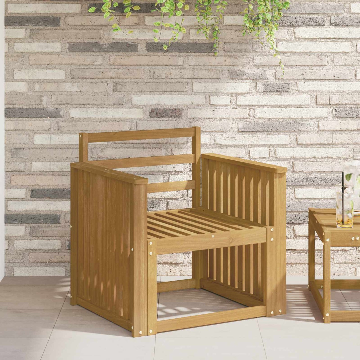 Armrests Module 2 pcs White 60 x 6 x 61 cm Solid Acacia Wood