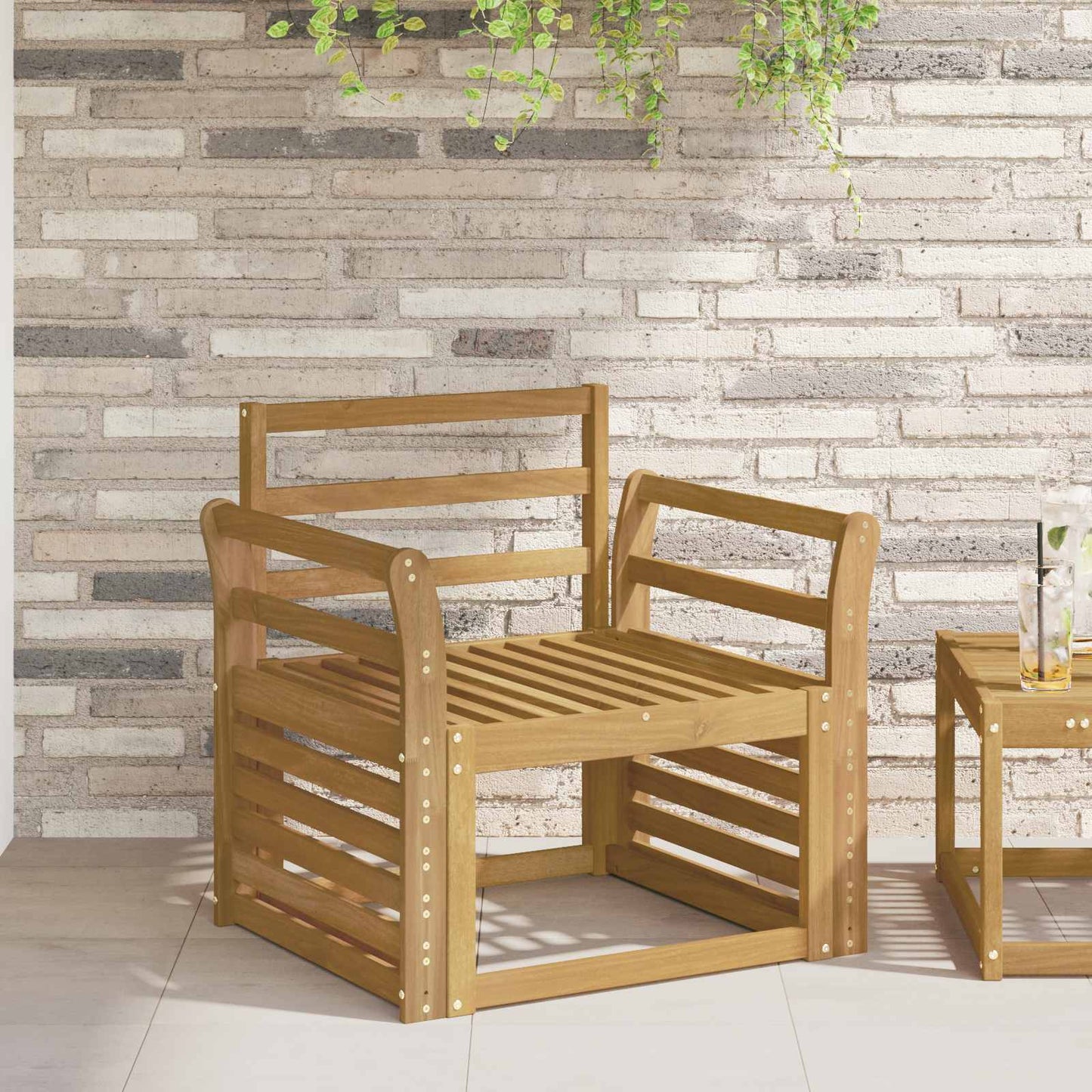 Armrests Module 2 pcs White 58.5 x 8 x 60 cm Solid Acacia Wood