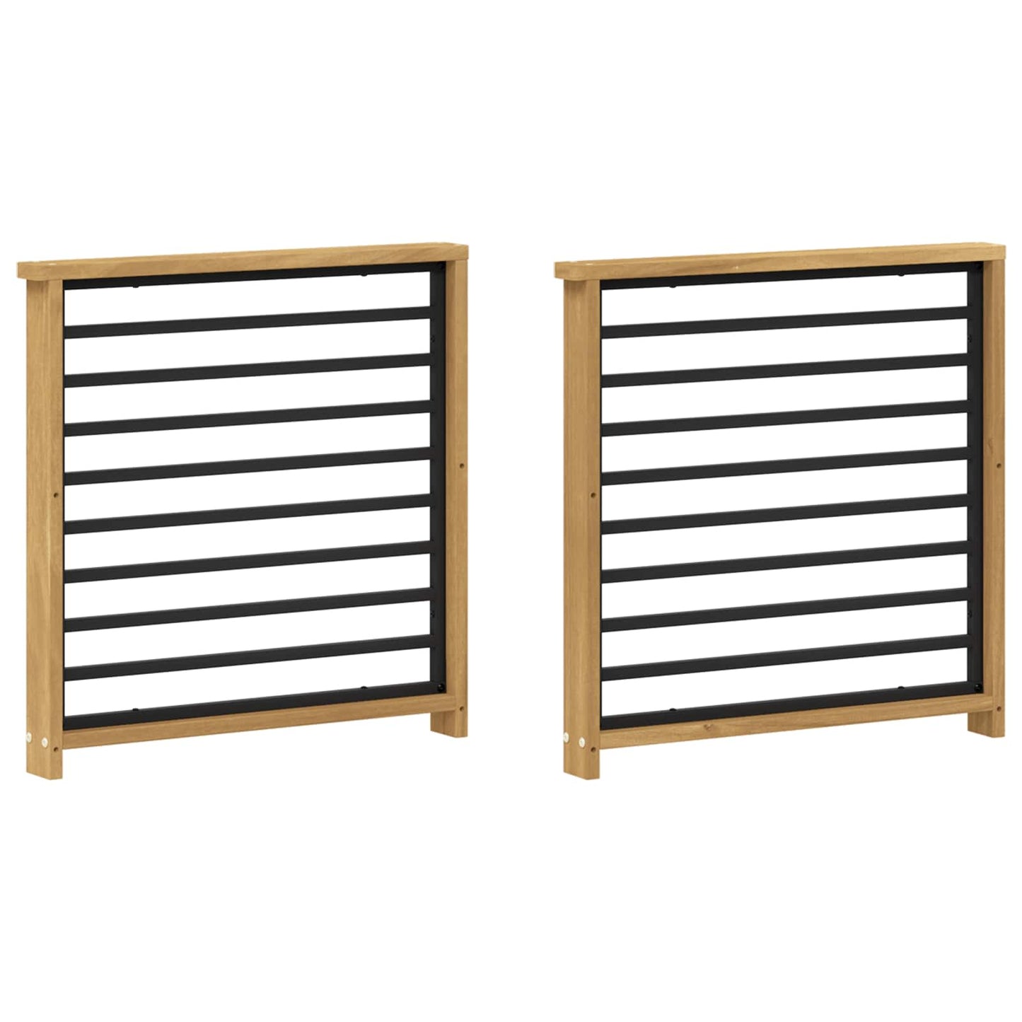 Armrests Module 2 pcs White 60 x 6 x 61 cm Solid Acacia Wood