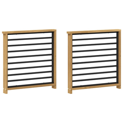 Armrests Module 2 pcs White 60 x 6 x 61 cm Solid Acacia Wood