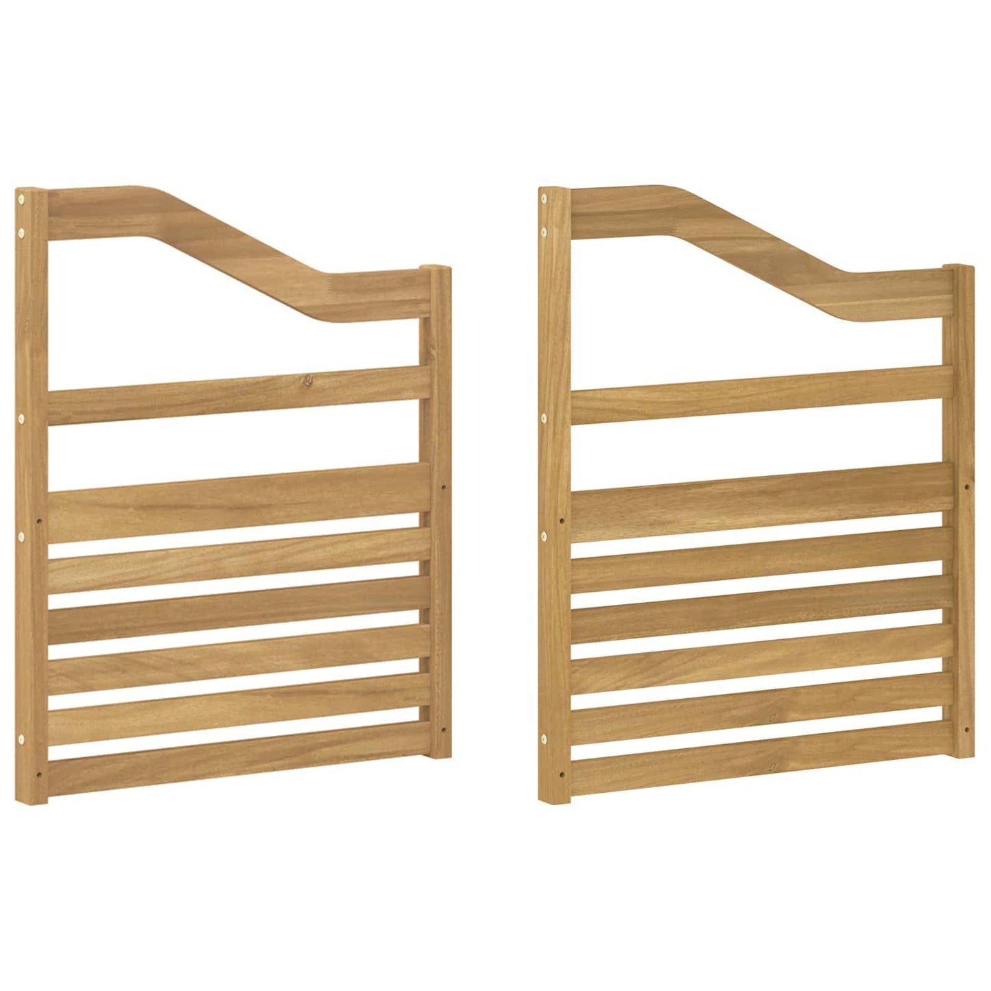 Armrests Module 2 pcs White 59 x 4 x 73 cm Solid Acacia Wood