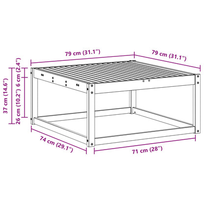 Outdoor Footstool Solid Acacia Wood White 79 x 79 x 37 cm