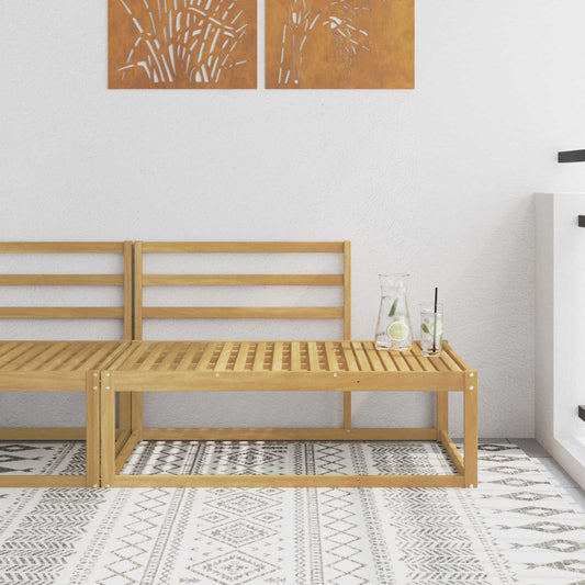 Outdoor End Sofa White 115 x 83 x 73 cm Solid Acacia Wood