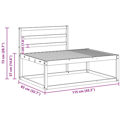 Outdoor End Sofa White 115 x 83 x 73 cm Solid Acacia Wood