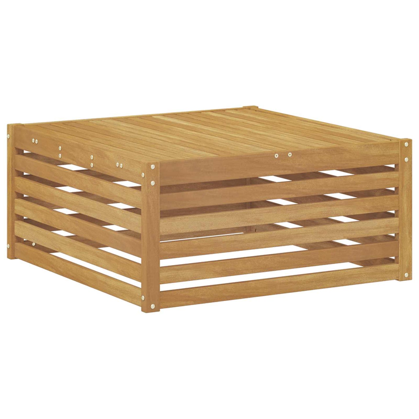 Outdoor Table Solid Acacia Wood White 79 x 79 x 37 cm