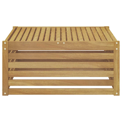 Outdoor Table Solid Acacia Wood White 79 x 79 x 37 cm