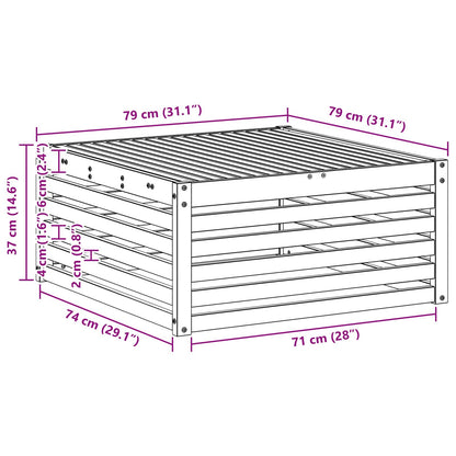 Outdoor Table Solid Acacia Wood White 79 x 79 x 37 cm