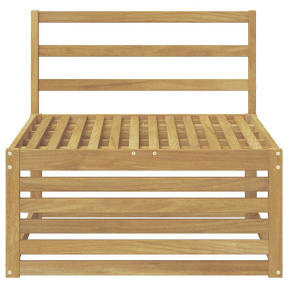 Outdoor Middle Sofa Solid Acacia Wood White 83 x 79 x 73 cm