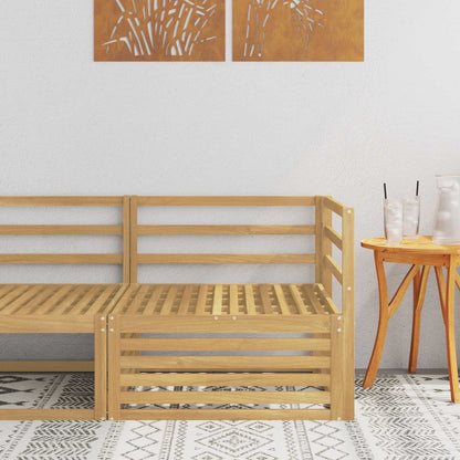 Outdoor Corner Sofa Solid Acacia Wood White 83 x 83 x 73 cm