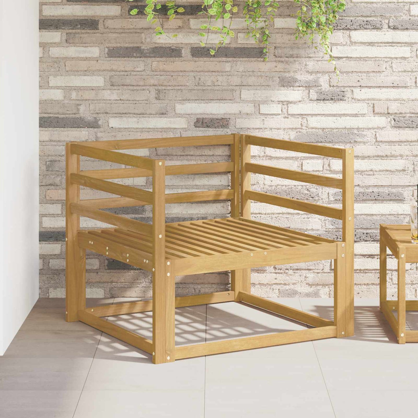 Armrests Module 2 pcs White 79 x 4 x 73 cm Solid Acacia Wood