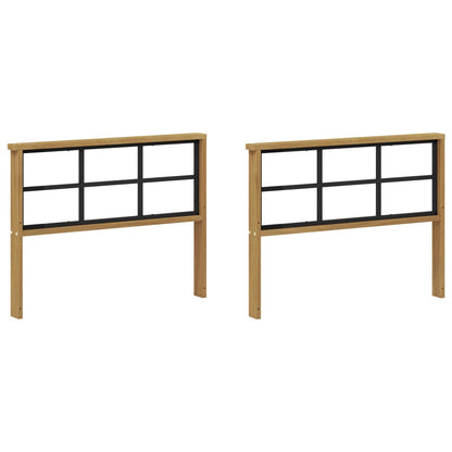 Armrests Module 2 pcs White 80 x 6 x 61 cm Solid Acacia Wood