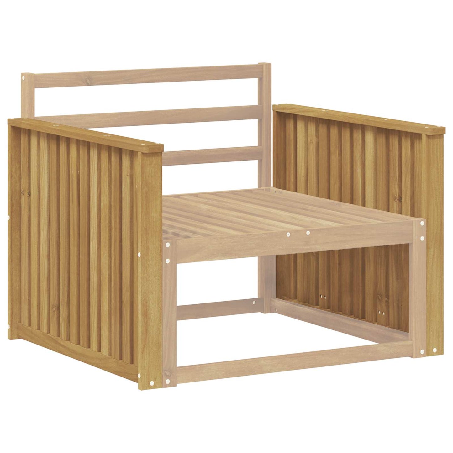 Armrests Module 2 pcs White 80 x 6 x 61 cm Solid Acacia Wood