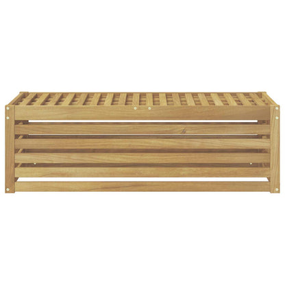Outdoor Stool Bench White 115 x 43 x 37 cm Solid Acacia Wood