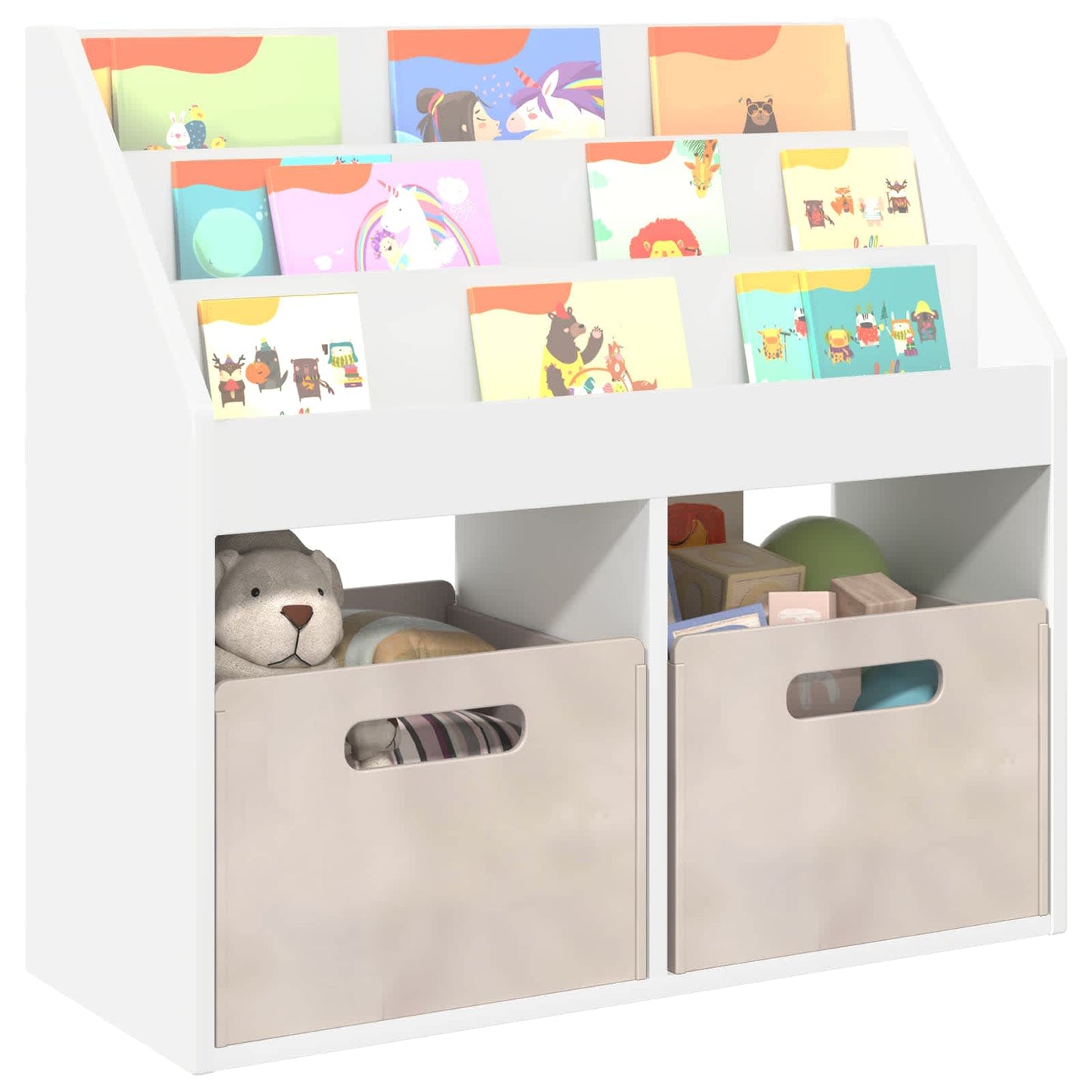 Kids Bookshelf White 72.5 x 29.5 x 69 cm Engineered Wood