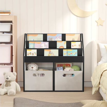 Kids Bookshelf Black 72.5 x 29.5 x 69 cm Engineered Wood