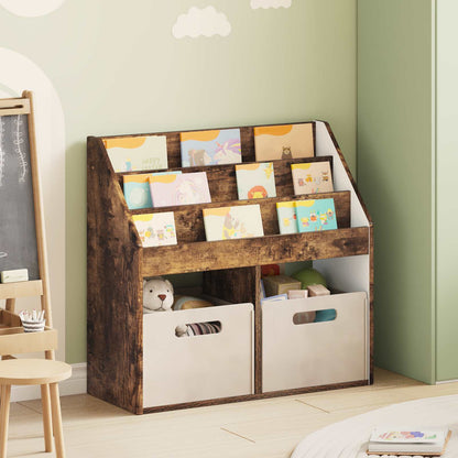 Kids Bookshelf Smoked Oak 72.5 x 29.5 x 69 cm Engineered Wood