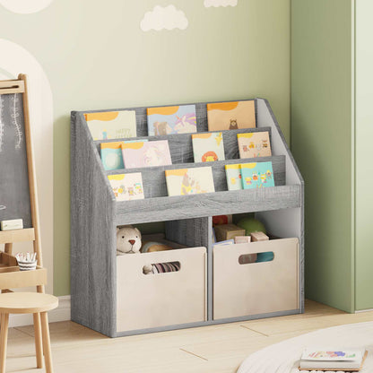 Kids Bookshelf Grey Sonoma 72.5 x 29.5 x 69 cm Engineered Wood