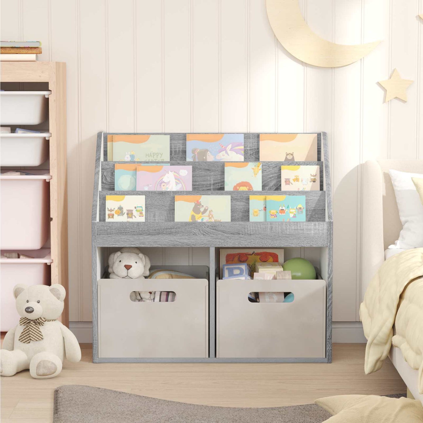Kids Bookshelf Grey Sonoma 72.5 x 29.5 x 69 cm Engineered Wood