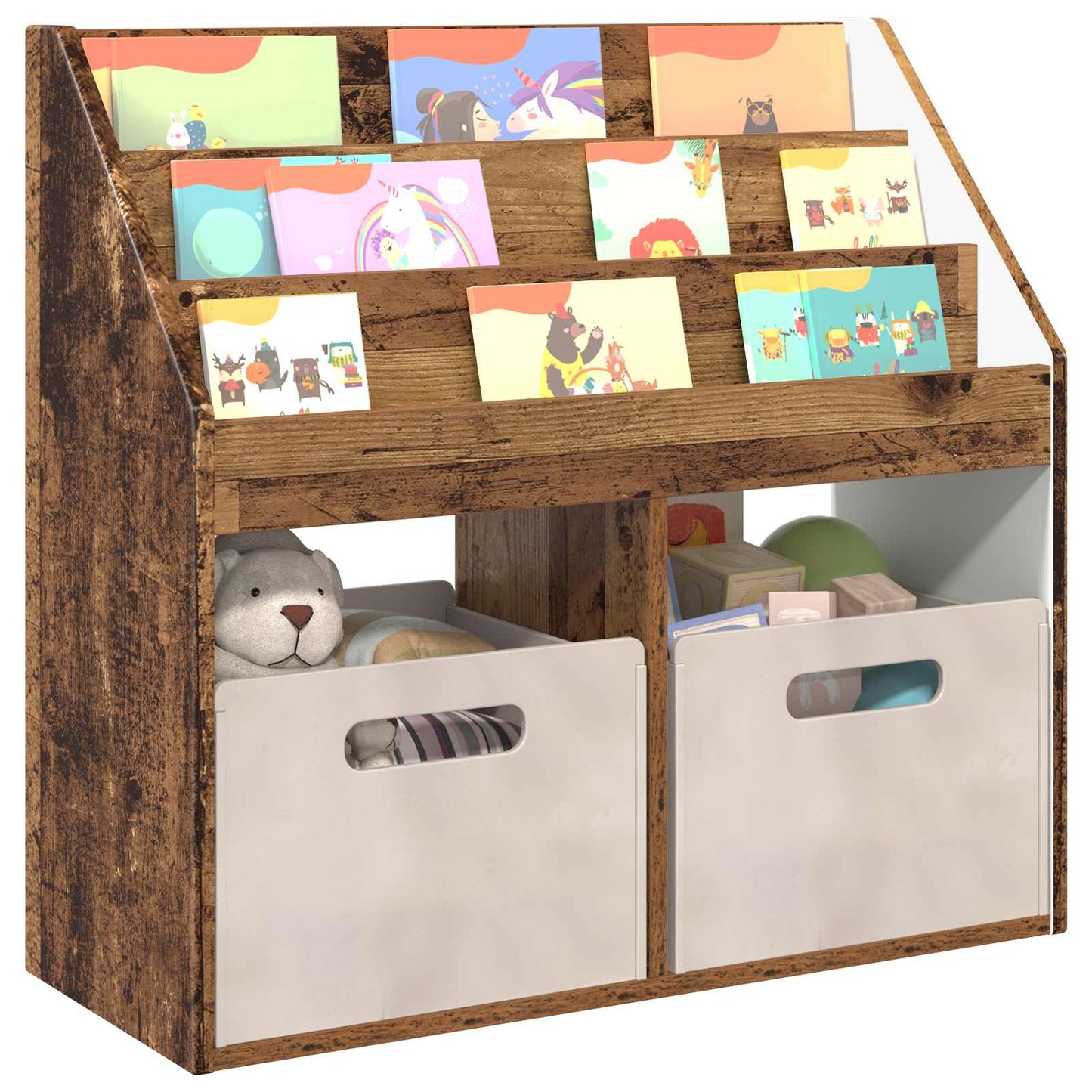 Kids Bookshelf Old Wood 72.5 x 29.5 x 69 cm Engineered Wood