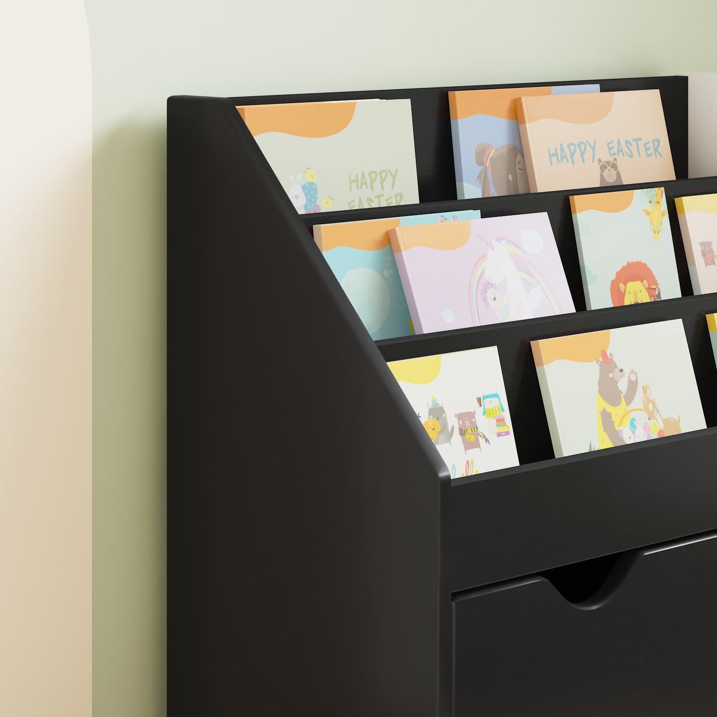 Kids Bookshelf Black 60 x 29.5 x 69 cm Engineered Wood