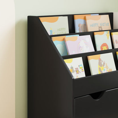 Kids Bookshelf Black 60 x 29.5 x 69 cm Engineered Wood