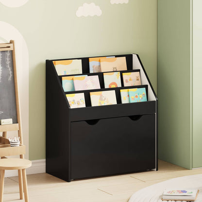 Kids Bookshelf Black 60 x 29.5 x 69 cm Engineered Wood