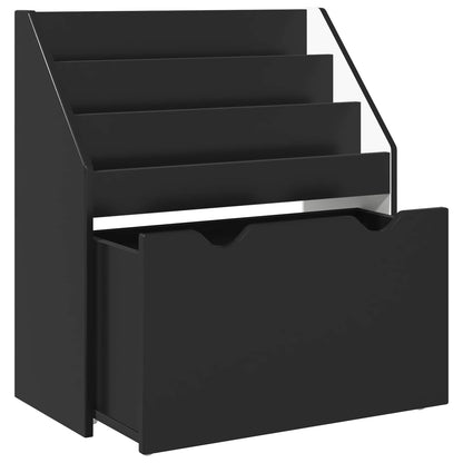 Kids Bookshelf Black 60 x 29.5 x 69 cm Engineered Wood