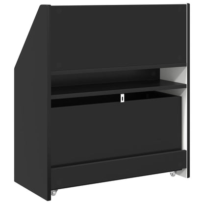 Kids Bookshelf Black 60 x 29.5 x 69 cm Engineered Wood