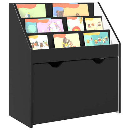 Kids Bookshelf Black 60 x 29.5 x 69 cm Engineered Wood