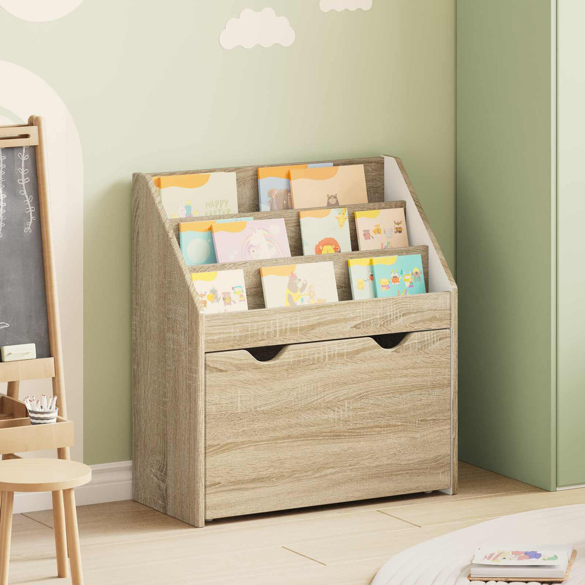 Kids Bookshelf Sonoma Oak 60 x 29.5 x 69 cm Engineered Wood