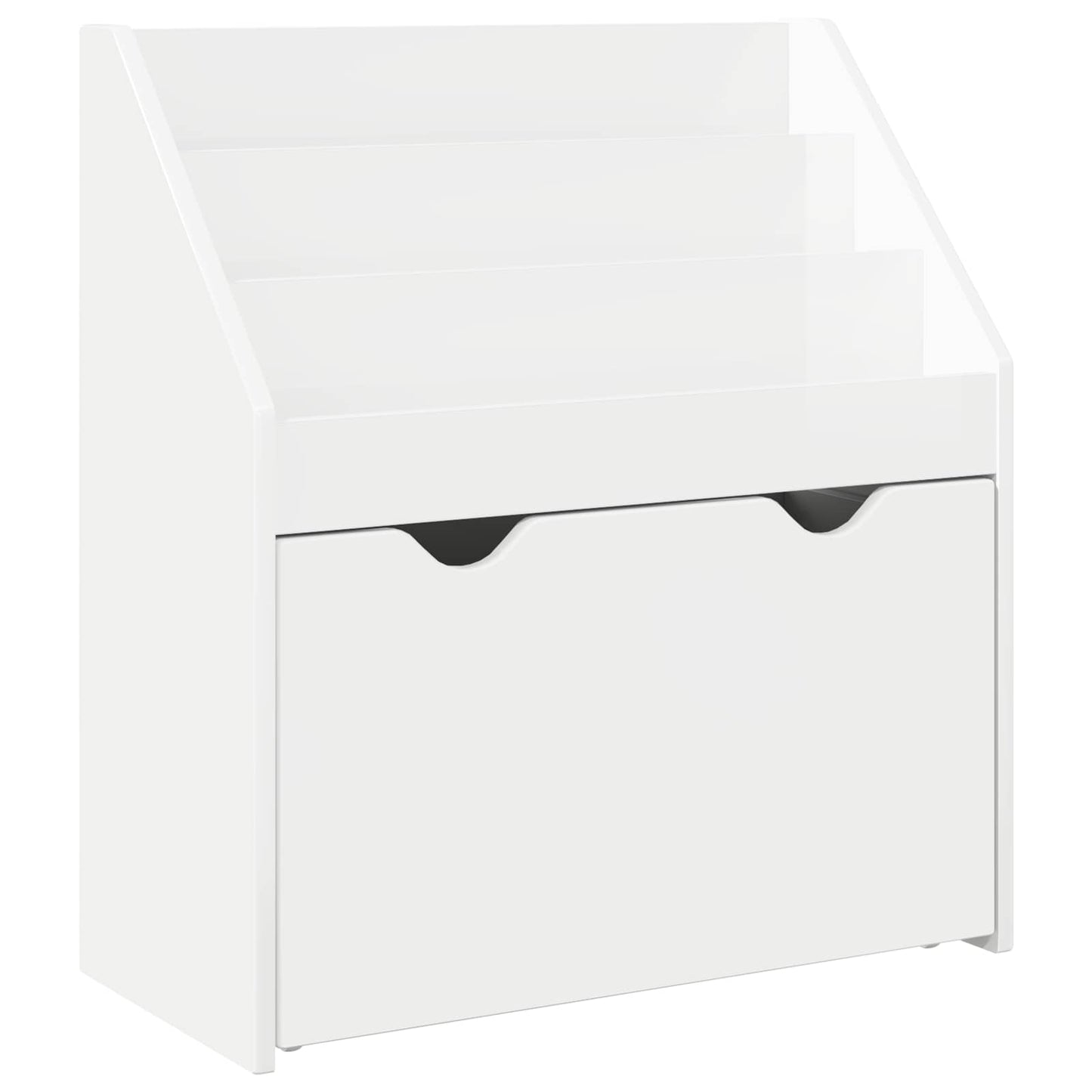Kids Bookshelf with Drawer High Gloss White 60 x 29.5 x 69 cm