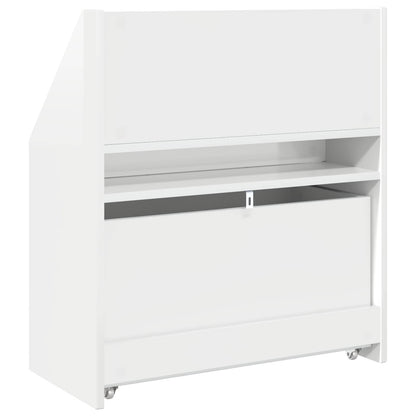Kids Bookshelf with Drawer High Gloss White 60 x 29.5 x 69 cm