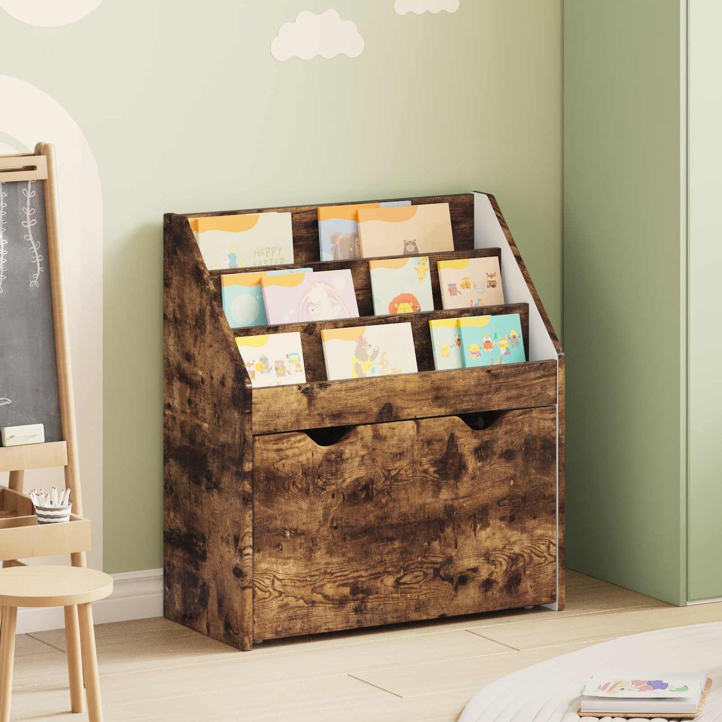 Kids Bookshelf Smoked Oak 60 x 29.5 x 69 cm Engineered Wood