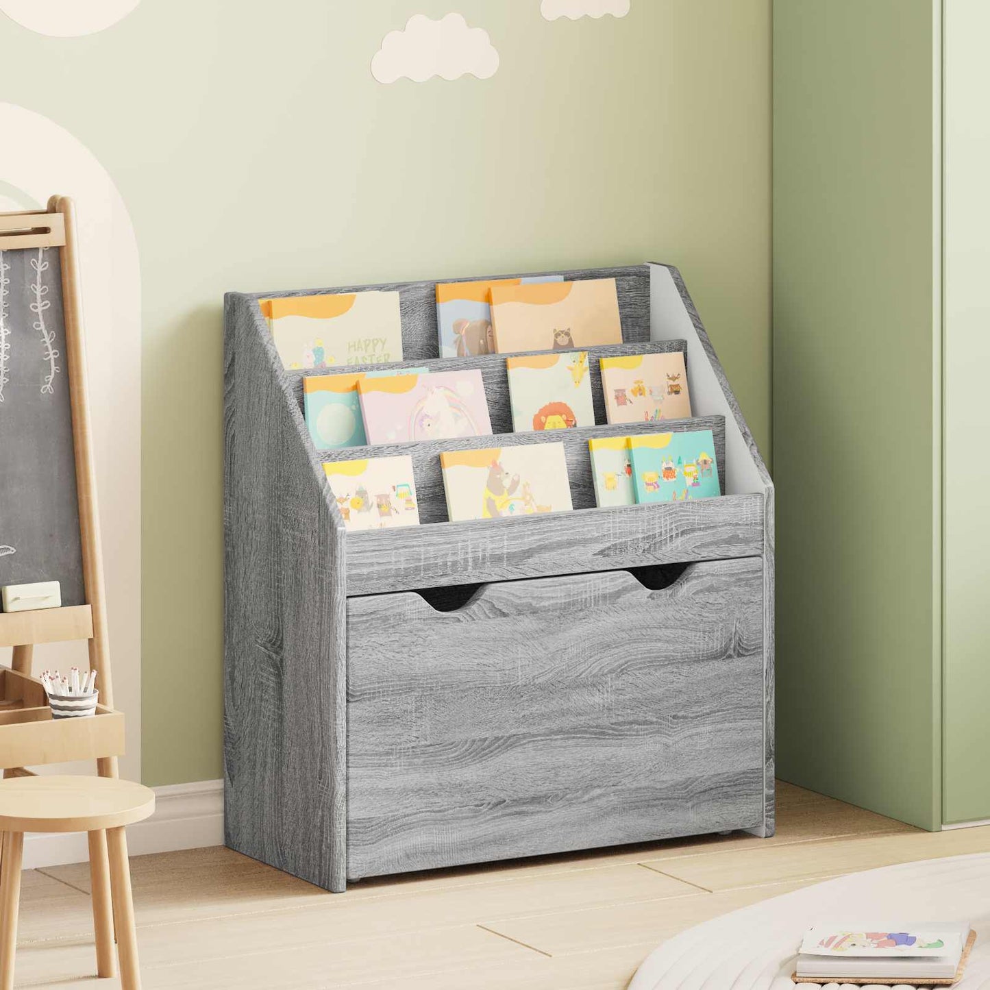 Kids Bookshelf Grey Sonoma 60 x 29.5 x 69 cm Engineered Wood