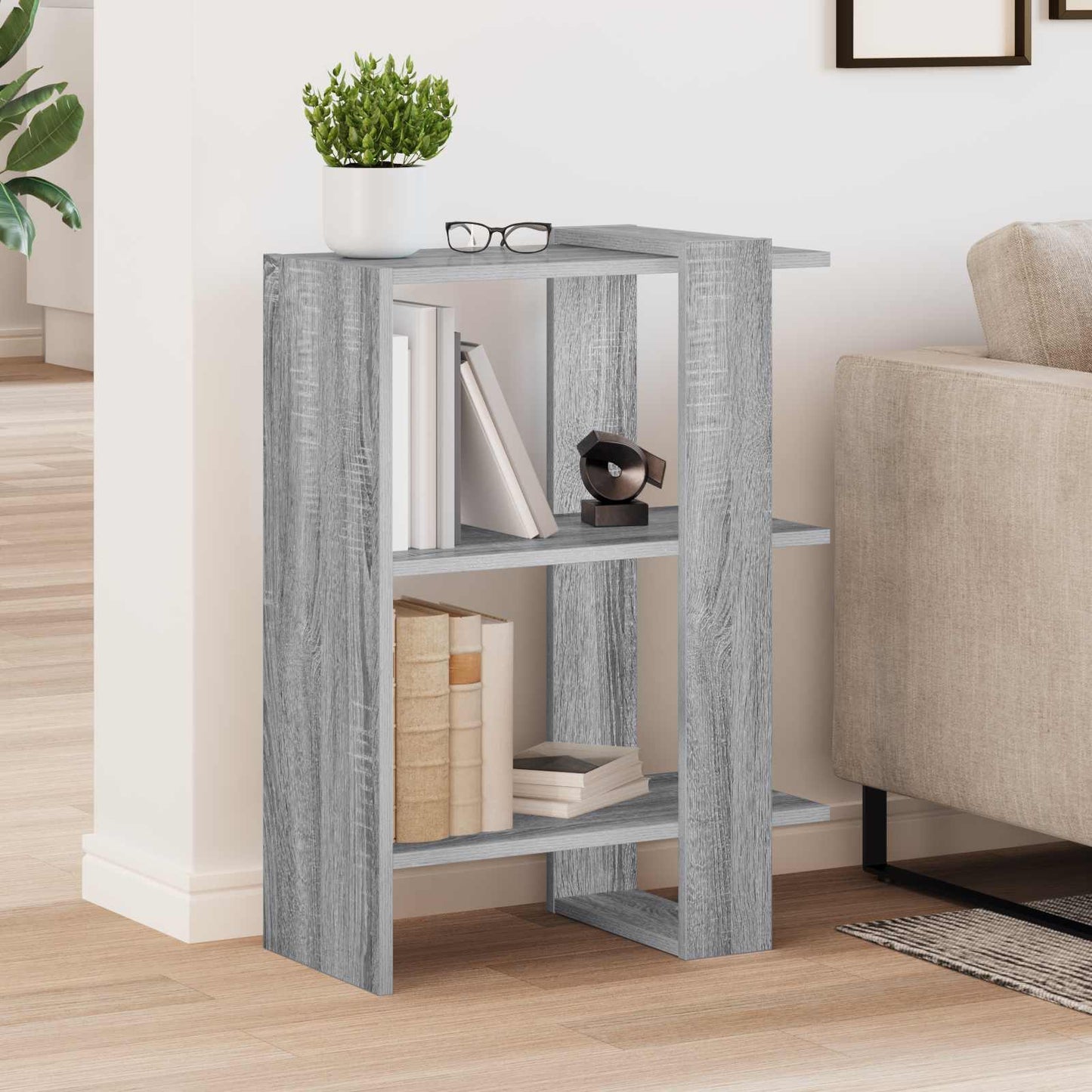 Bookshelf Grey Sonoma 52 x 25 x 71.5 cm Engineered Wood