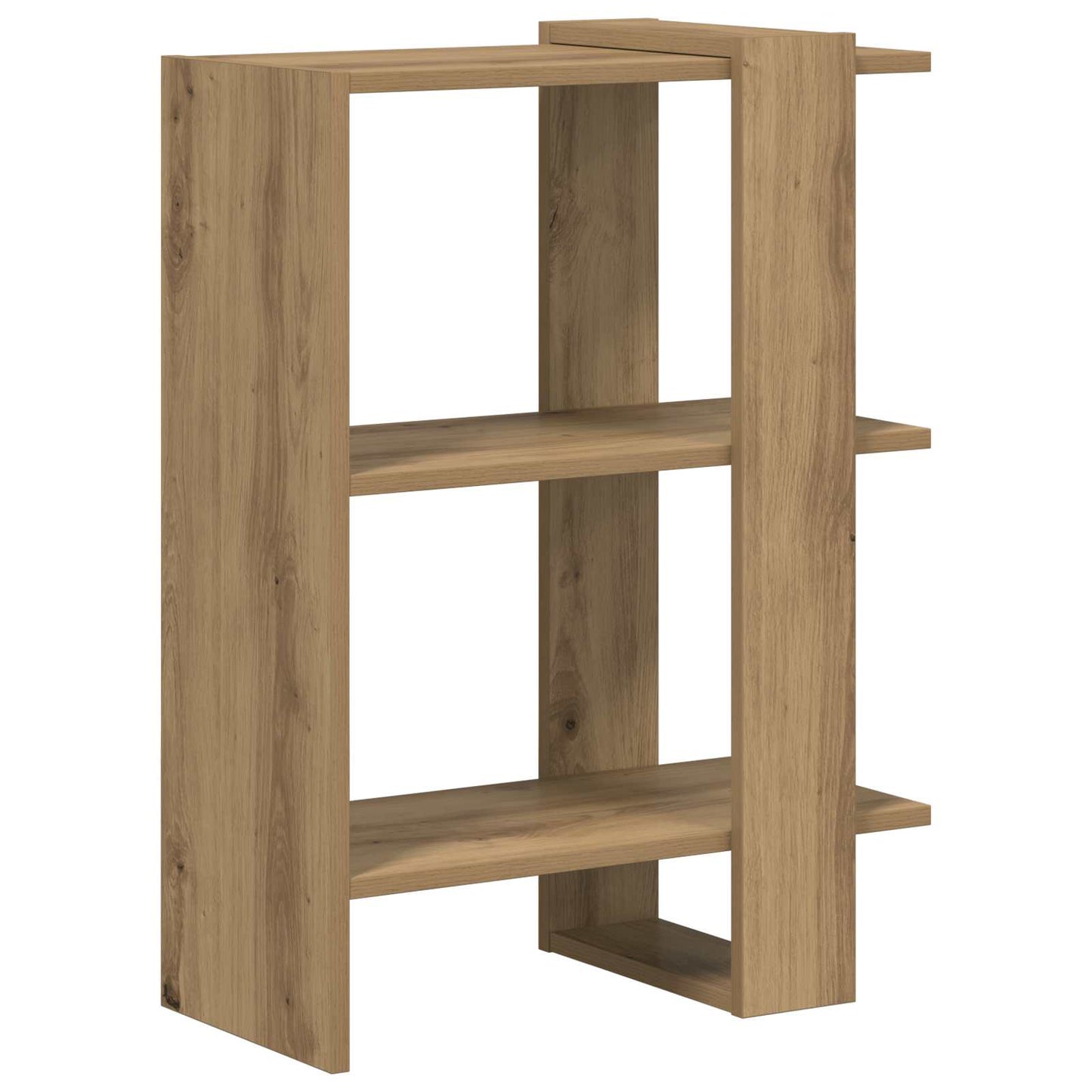 Bookshelf 2-Tier 52 x 25 x 71.5 cm Engineered Wood Artisan Oak
