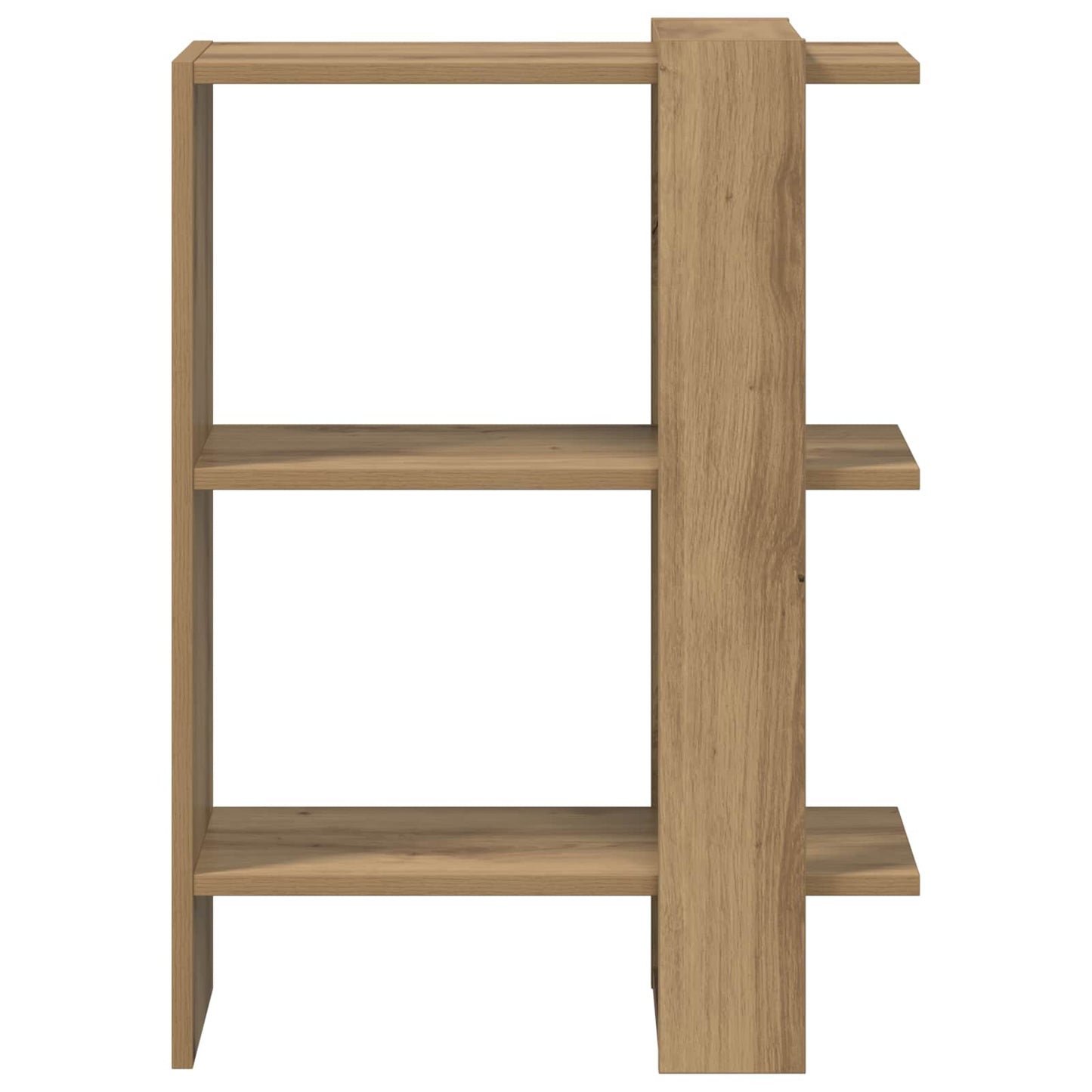 Bookshelf 2-Tier 52 x 25 x 71.5 cm Engineered Wood Artisan Oak