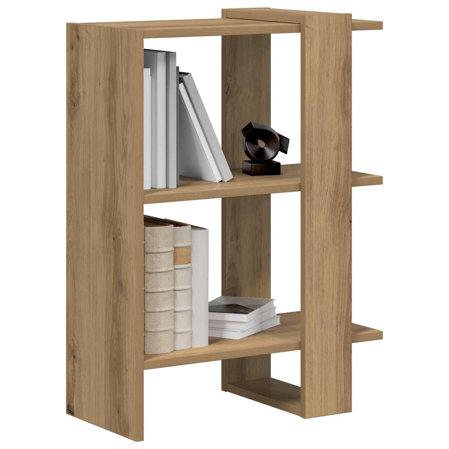 Bookshelf 2-Tier 52 x 25 x 71.5 cm Engineered Wood Artisan Oak