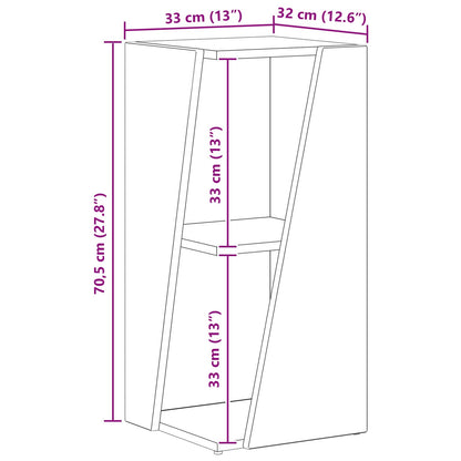 Side Shelf White 33 x 32 x 70.5 cm Engineered Wood