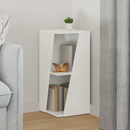Side Shelf 33 x 32 x 70.5 cm Engineered Wood High Gloss White