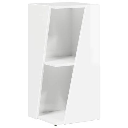 Side Shelf High Gloss White 33 x 32 x 70.5 cm Engineered Wood