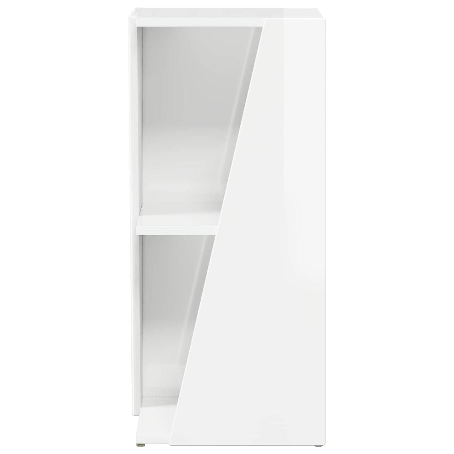 Side Shelf High Gloss White 33 x 32 x 70.5 cm Engineered Wood