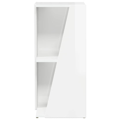Side Shelf High Gloss White 33 x 32 x 70.5 cm Engineered Wood