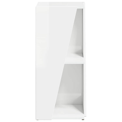 Side Shelf High Gloss White 33 x 32 x 70.5 cm Engineered Wood