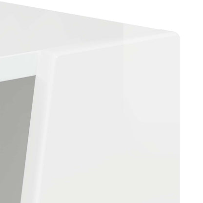 Side Shelf High Gloss White 33 x 32 x 100.5 cm Engineered Wood
