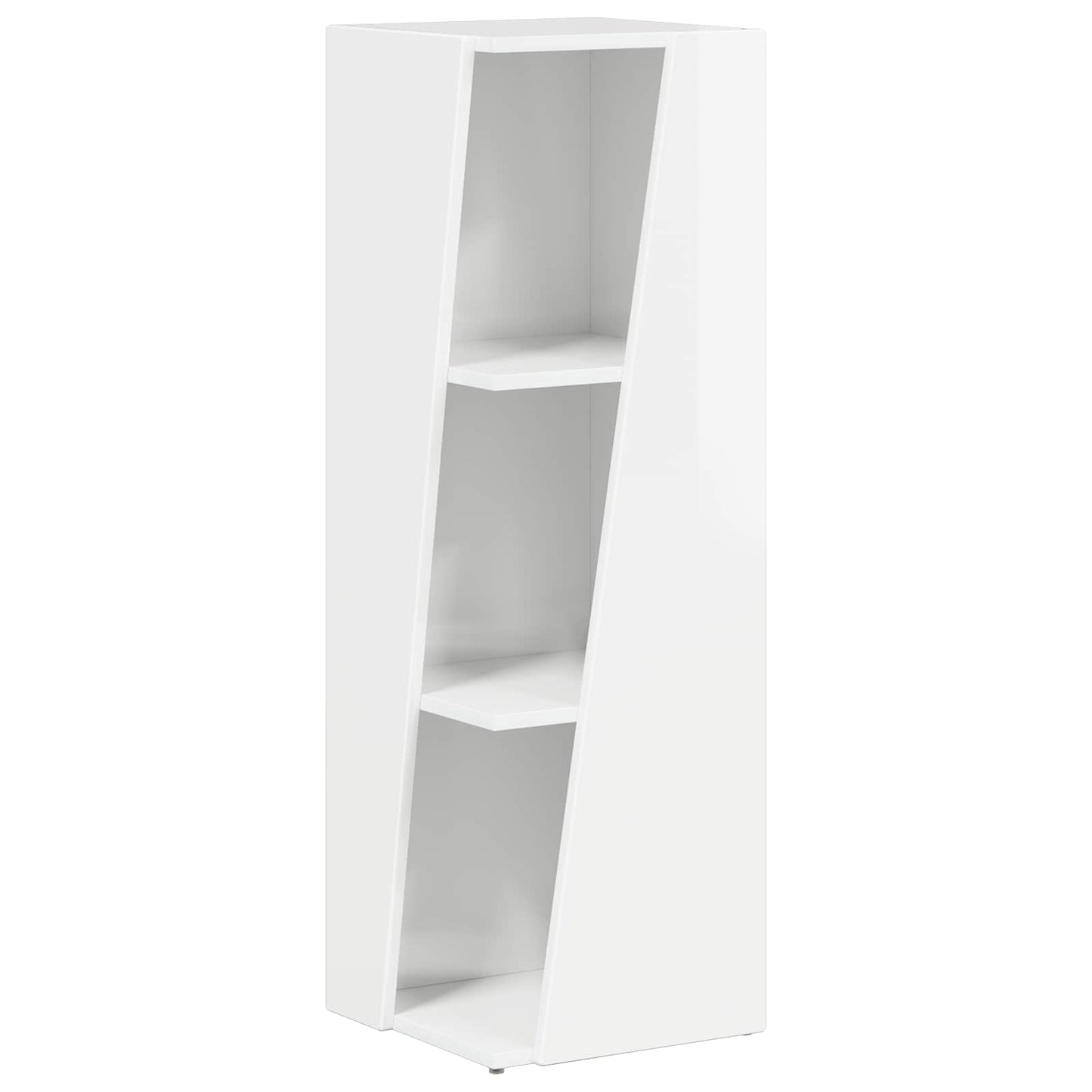 Side Shelf 33 x 32 x 100.5 cm Engineered Wood High Gloss White