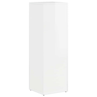 Side Shelf High Gloss White 33 x 32 x 100.5 cm Engineered Wood