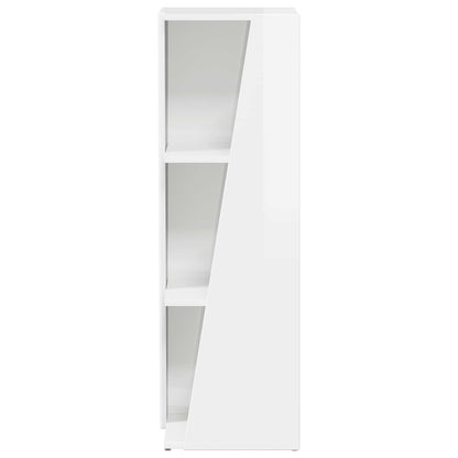 Side Shelf High Gloss White 33 x 32 x 100.5 cm Engineered Wood